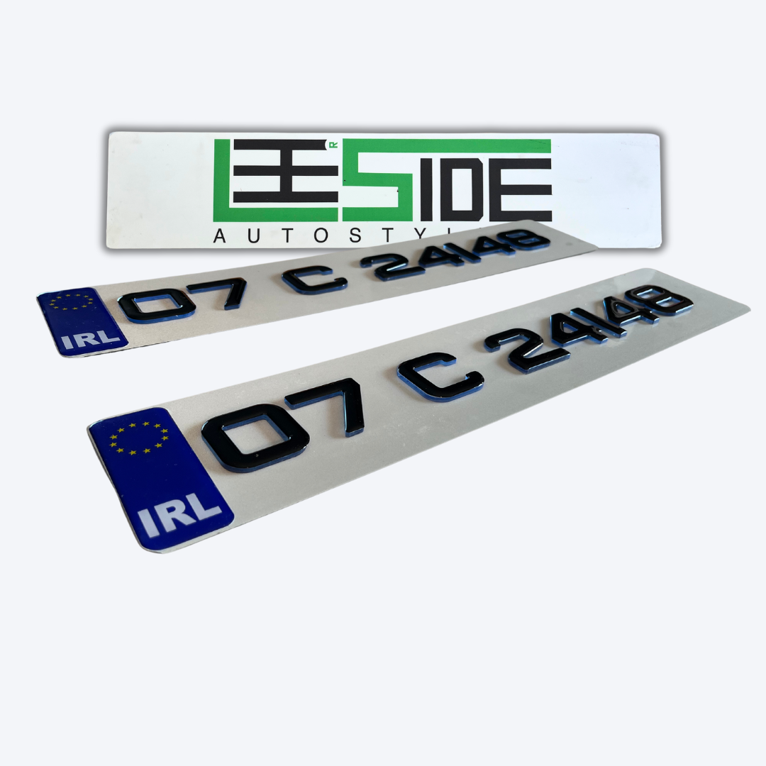 4D Gel Number Plate - Blue