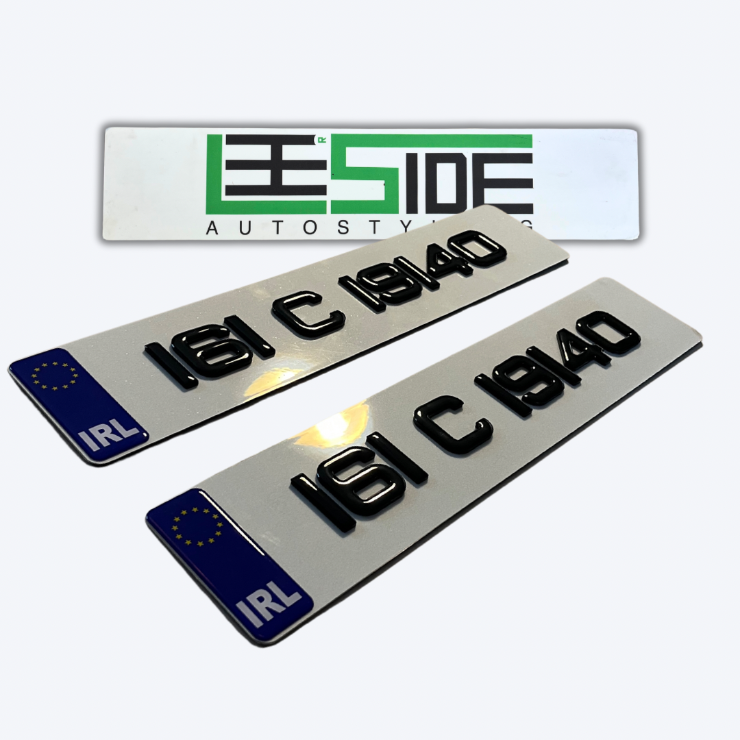 4D Gel Number Plate - Black