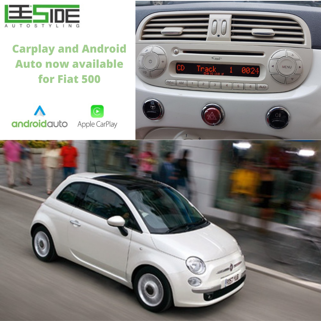 Fiat 500 car play apple ed android 